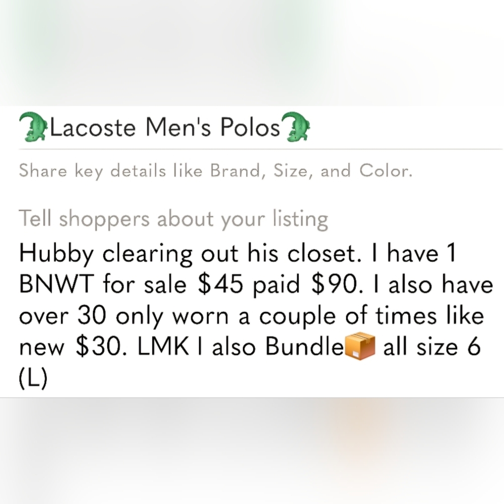 🐊Lacoste Men's Polos🐊